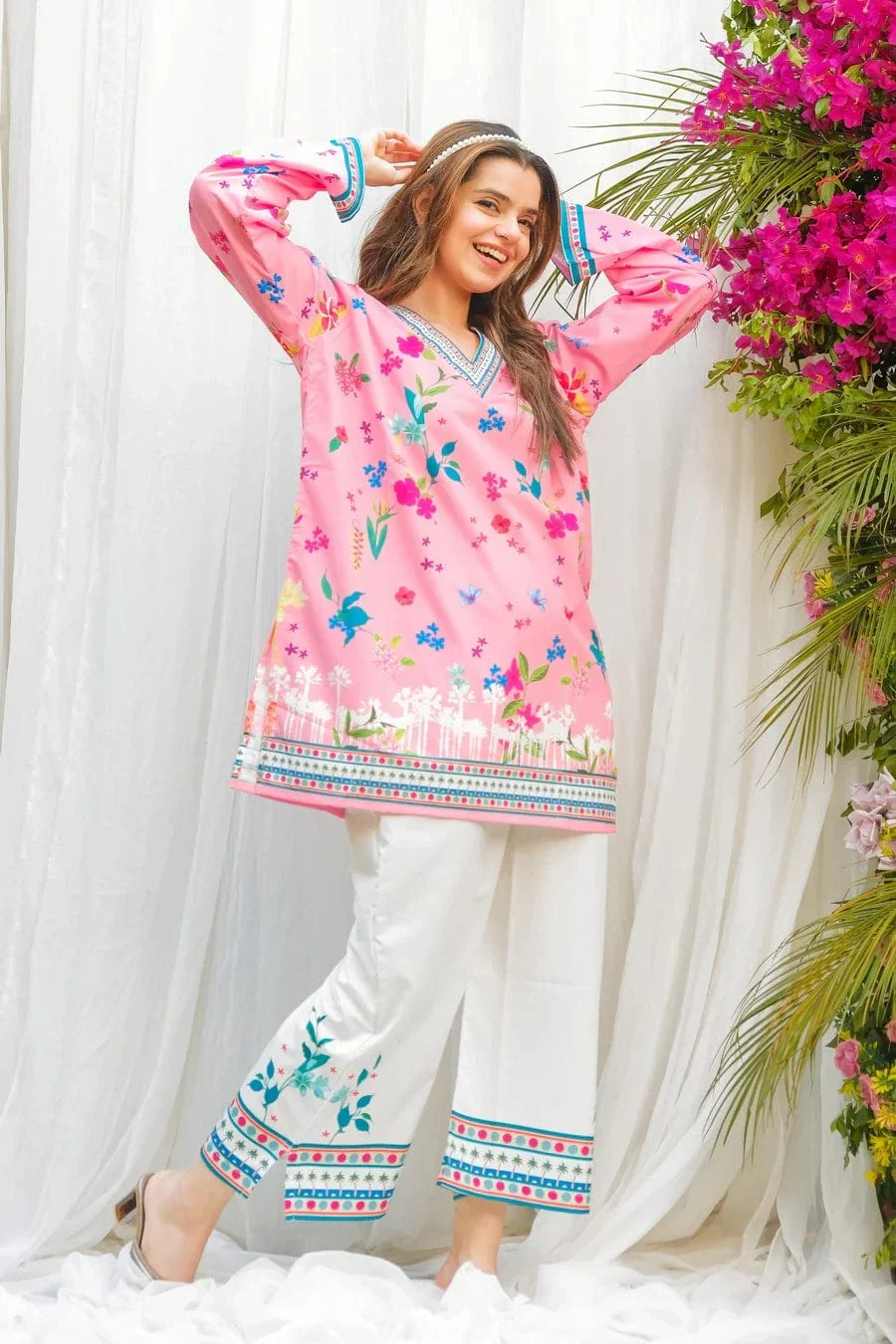 Petal Muse – Floral Digital Print 2-Piece Set