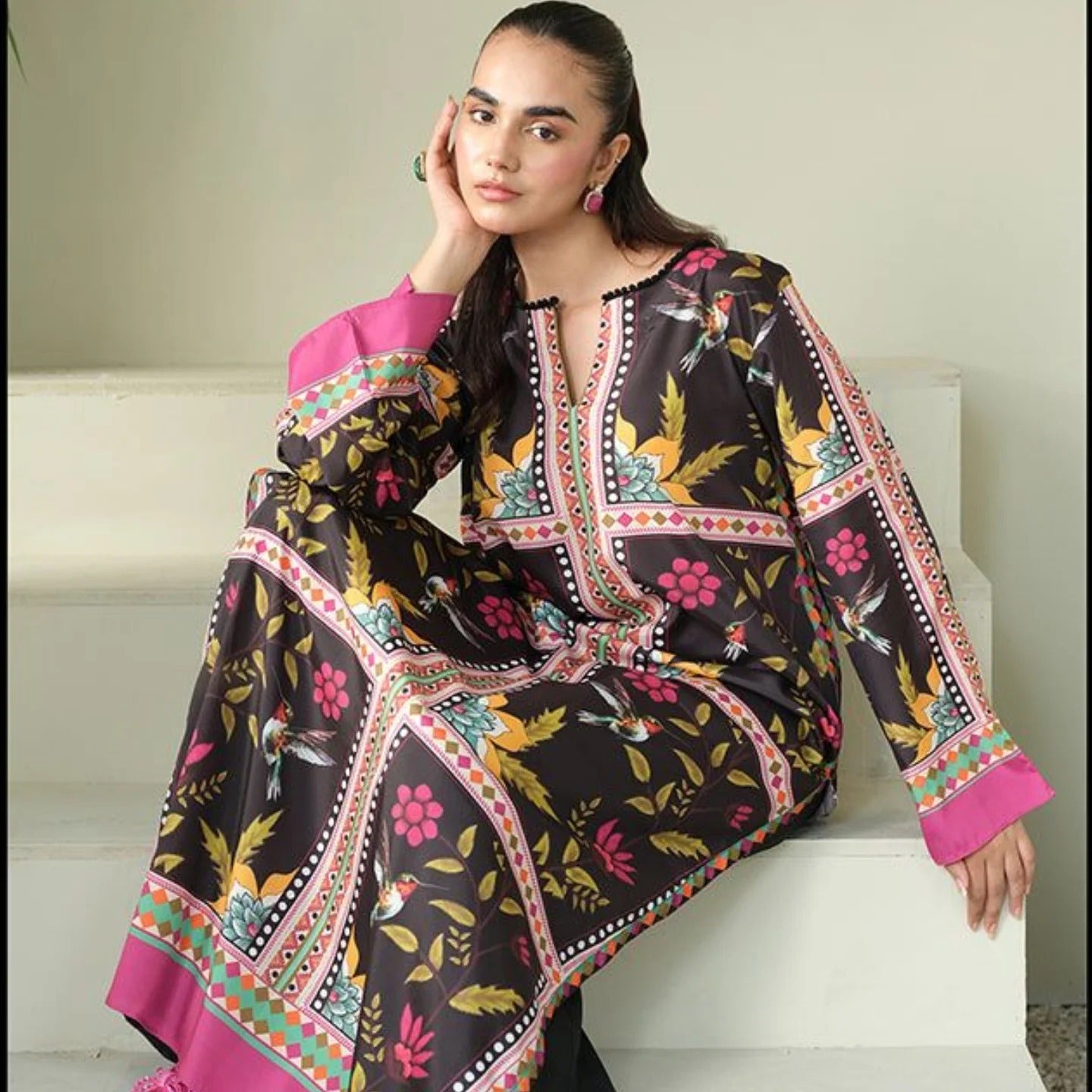 Fuchsia Aura – Digital Printed 2PC Set