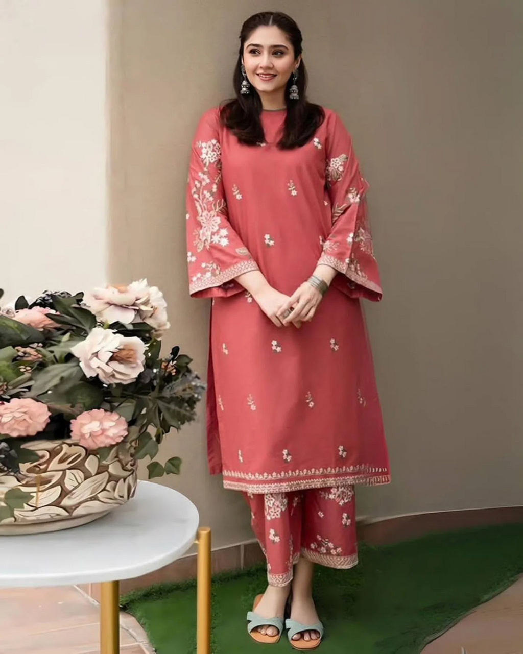 Ariyah Luxe Cotton – Embroidered Co-Ord Set