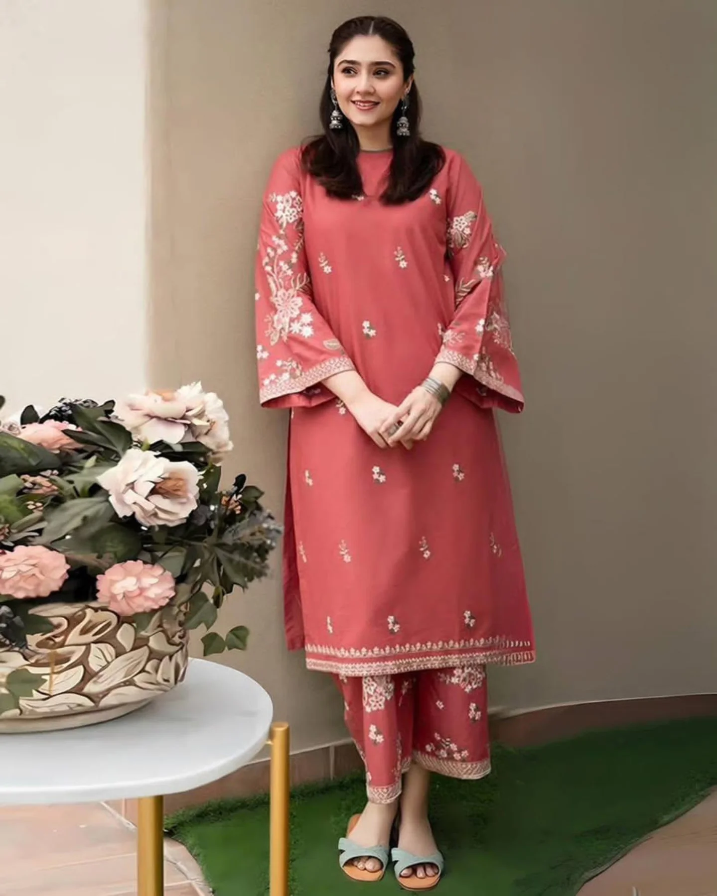 Ariyah Luxe Cotton – Embroidered Co-Ord Set