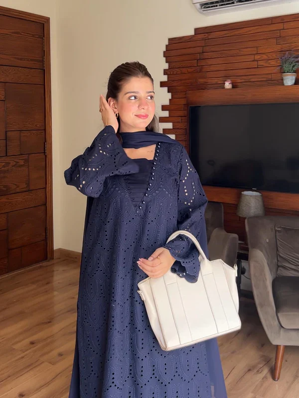 NEELAM CHIKANKARI – EMBROIDERED 3PC SUIT