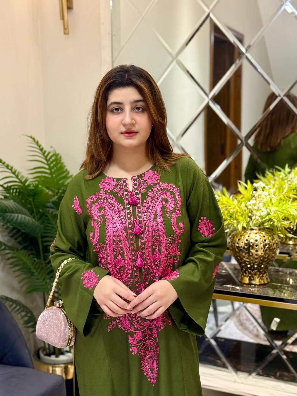 Durmaan Shimmer – Sequin Embroidered Linen 2-Piece Set