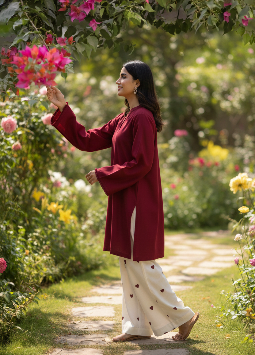 Mulberry Vein – Embroidered 2PC Set