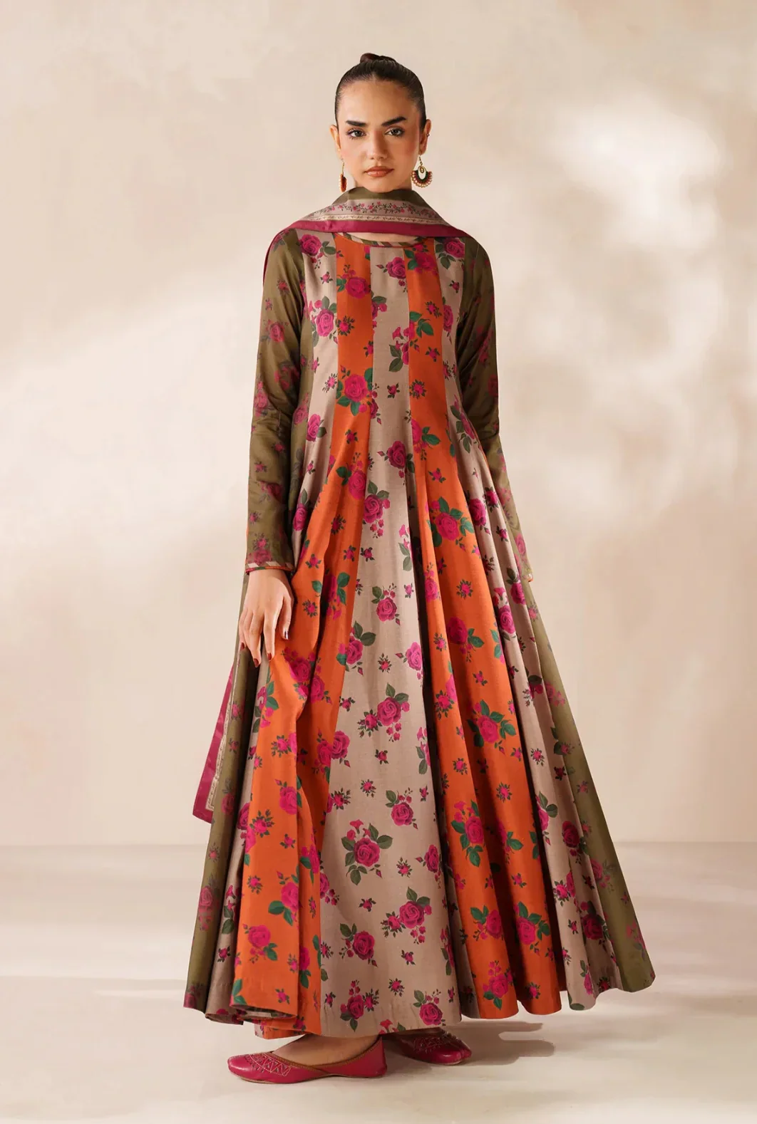 ZAHRA SUNSET – FROCK STYLE 3PC SUIT