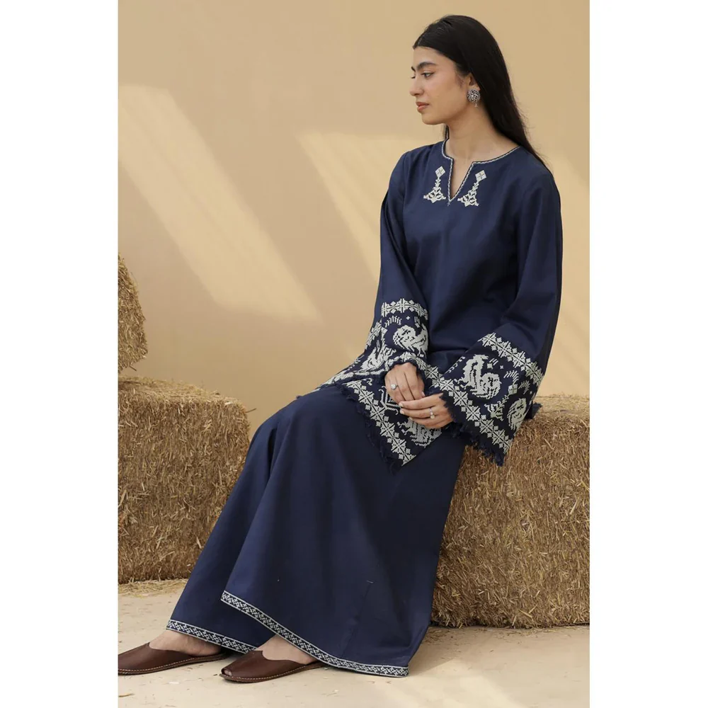 Diora Winter Bloom – Embroidered 2PC Flapper Set