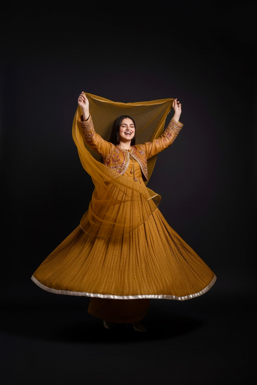 Huda Elegance – 3PC Crush Silk Set